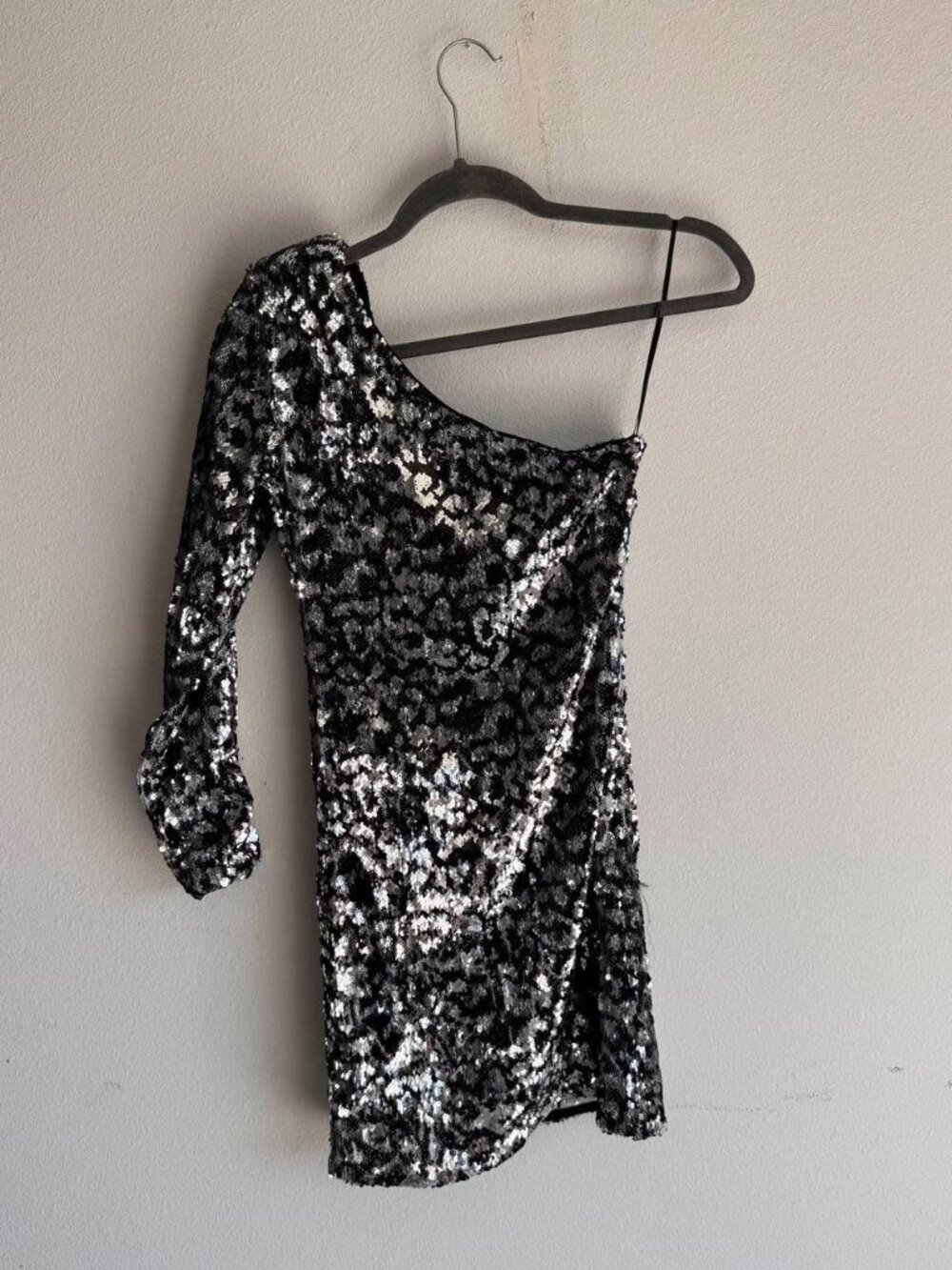Sparkly one-shoulder dress asos Size 4